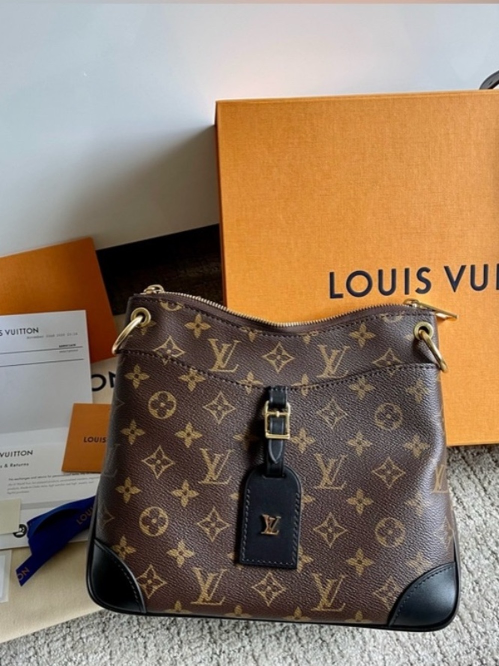 Louis Vuitton Monogram Zip Pouch in Brown with Gold Hardware
